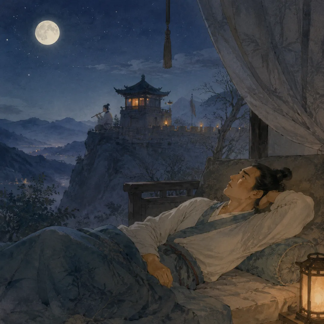 《夜上受降城闻笛》诗意配图