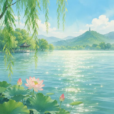《饮湖上初晴后雨二首 其二》诗意配图