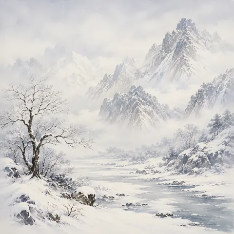 《江雪》诗意配图