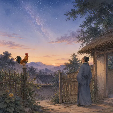 《秋夜将晓出篱门迎凉有感二首 其一》诗意配图