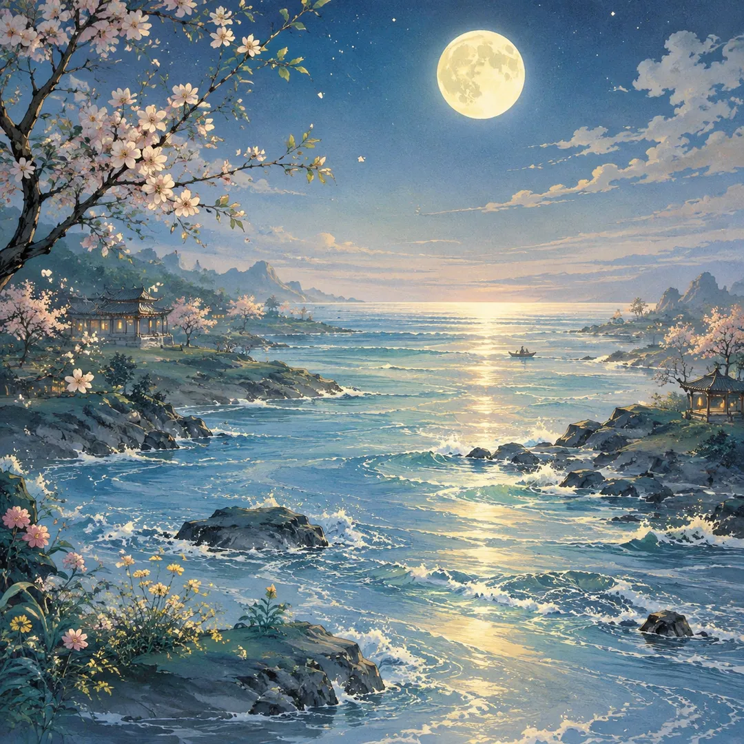 《春江花月夜》诗意配图