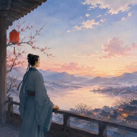 《新年作》诗意配图