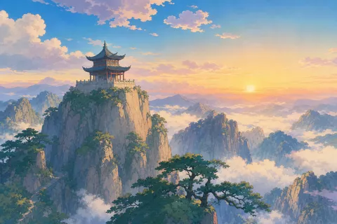 《登飞来峰》诗意配图