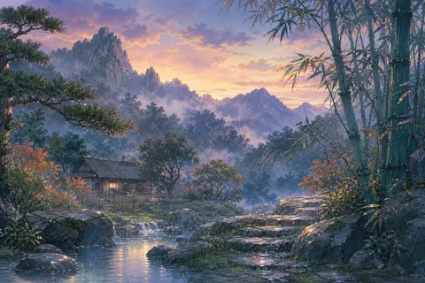 《山居秋暝》诗意配图