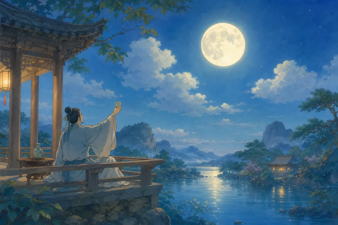 《水调歌头》诗意配图