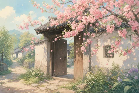 《题都城南庄》诗意配图