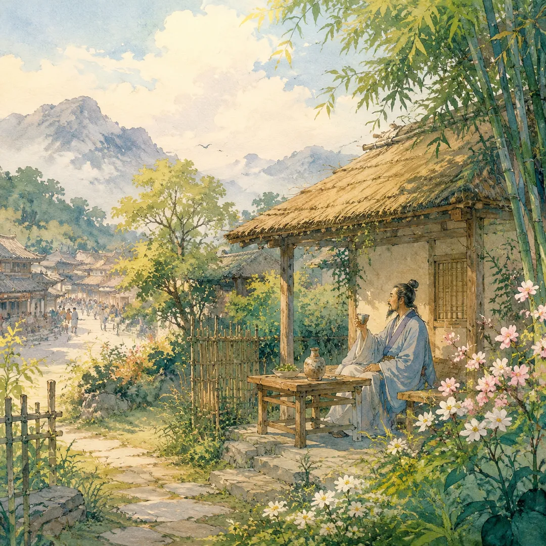 《饮酒》诗意配图