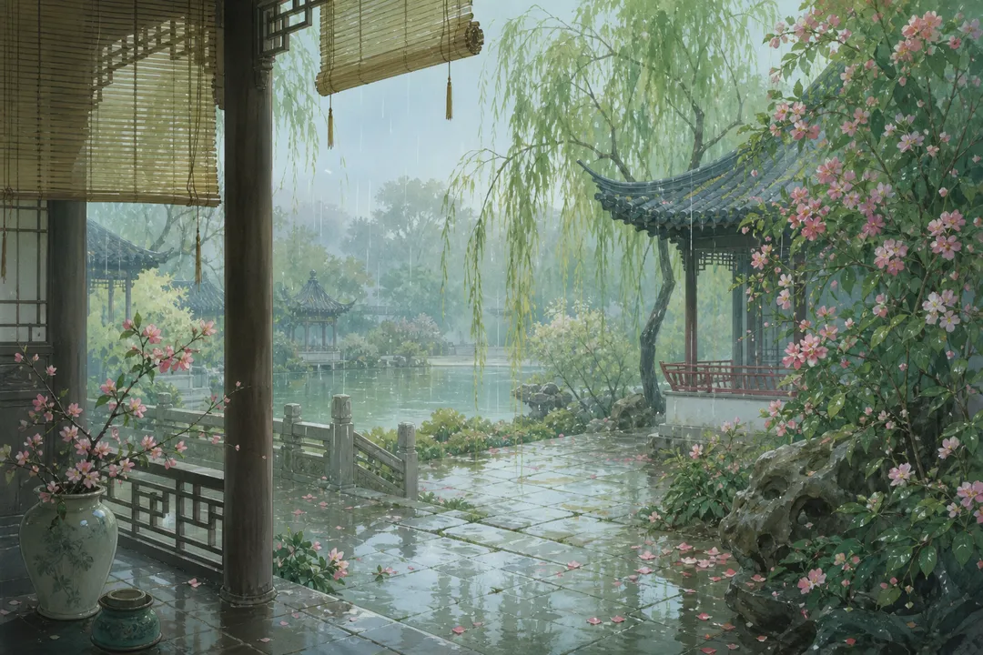 《浪淘沙》诗意配图
