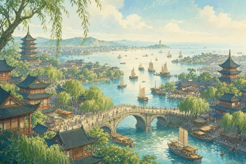 《望海潮》诗意配图