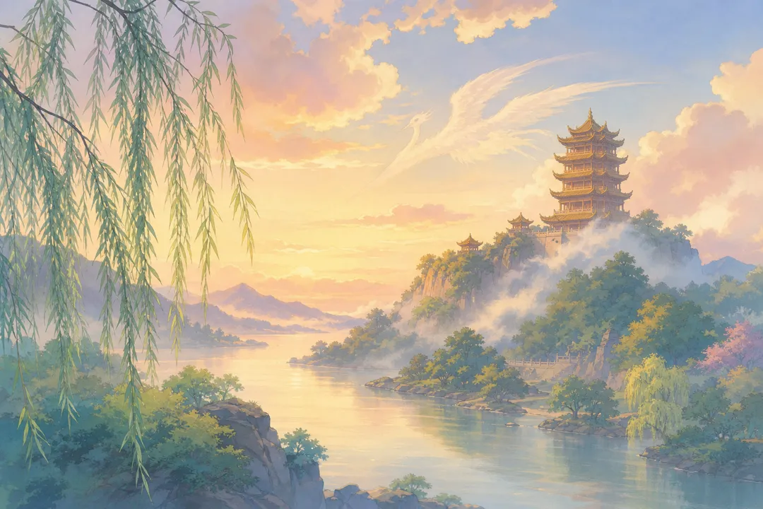 《黄鹤楼》诗意配图