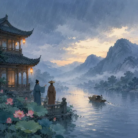 《芙蓉楼送辛渐》诗意配图
