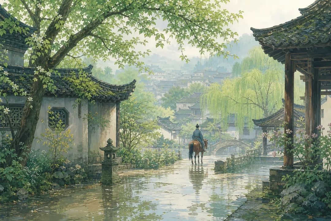 《临安春雨初霁》诗意配图