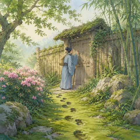 《游园不值》诗意配图