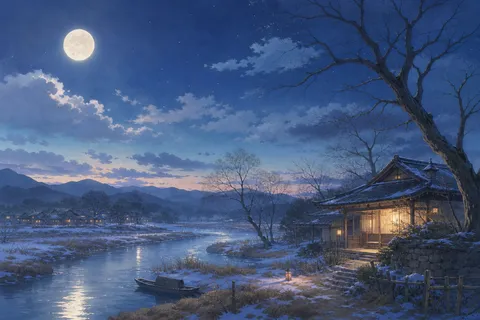 《除夜》诗意配图