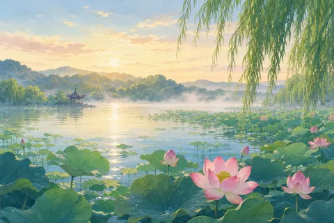 《晓出浄慈送林子方二首 其二》诗意配图