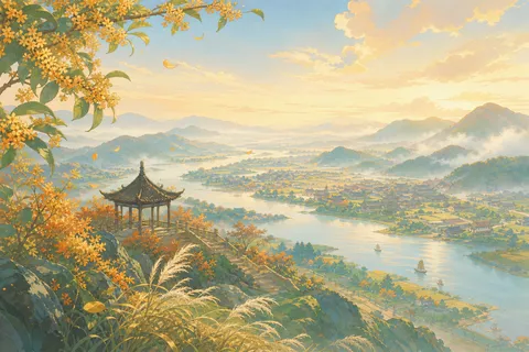 《桂枝香》诗意配图