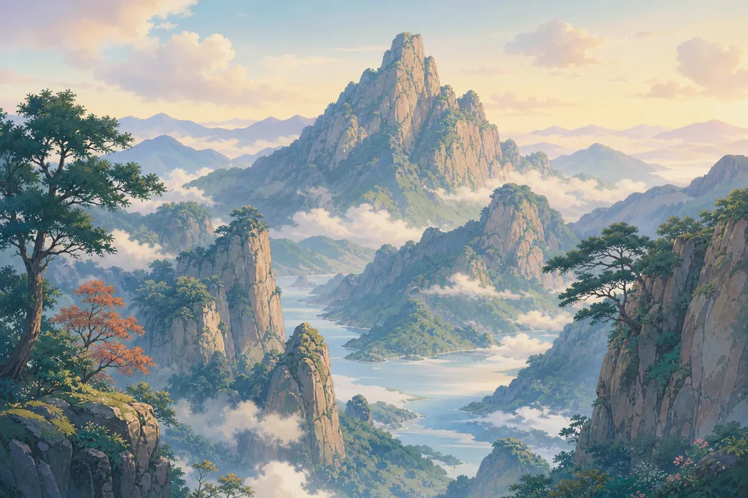 《题西林壁》诗意配图